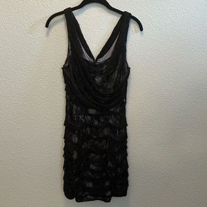 Express lace short dress. Black.